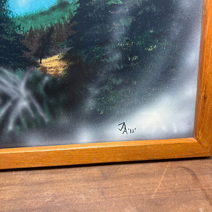 Vintage Elk Mountain Lamdscape Framed Art