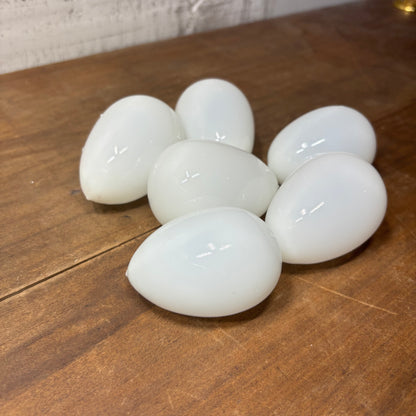 Vintage Milk Glass Hand Blown Nesting Eggs Set of 6 Table