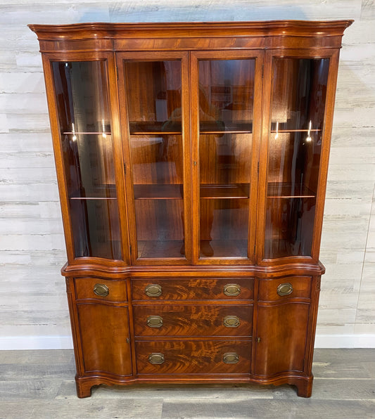 Morganton Mahogany Serpentine Breakfront Hutch 1940’s