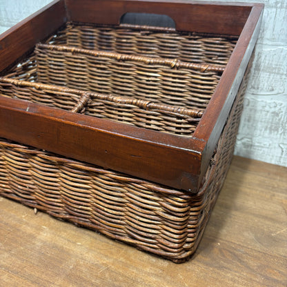 Vintage Rattan Wicker Organizer
