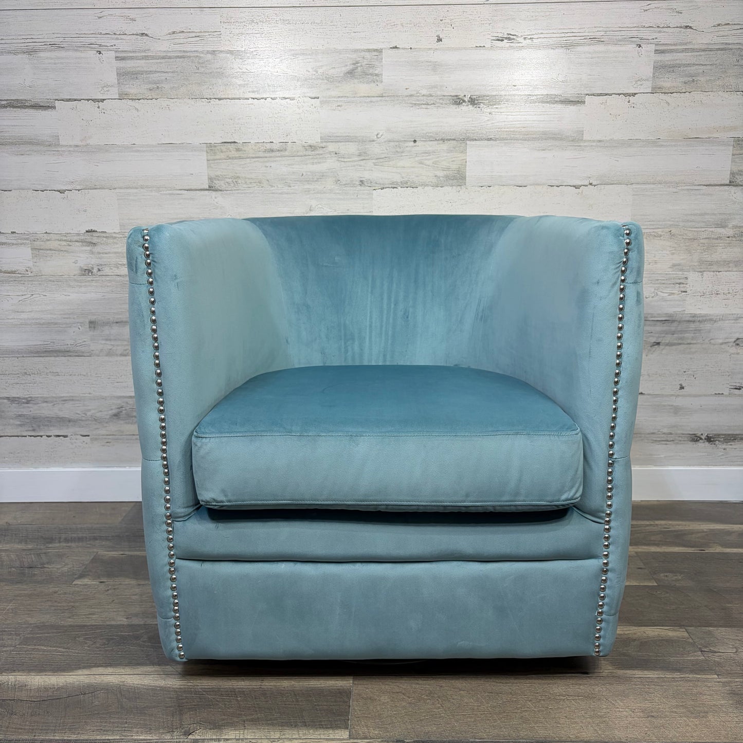 Blue Accent Barrel Chair