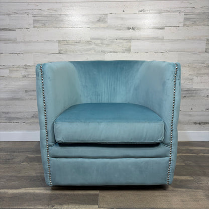 Blue Accent Barrel Chair