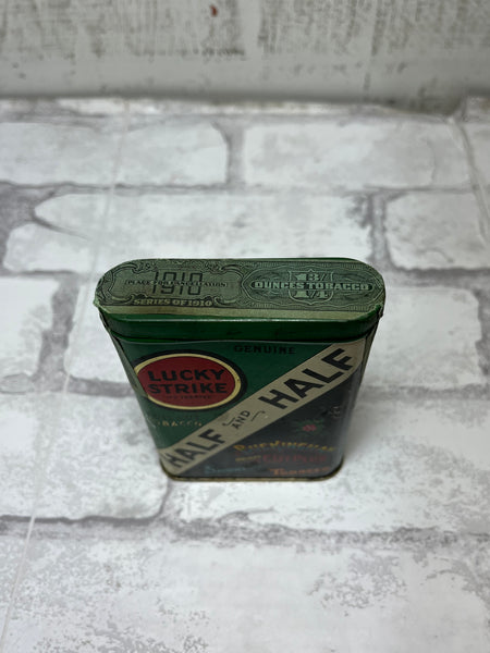 Vintage Half And Half Lucky Strike Metal Tin