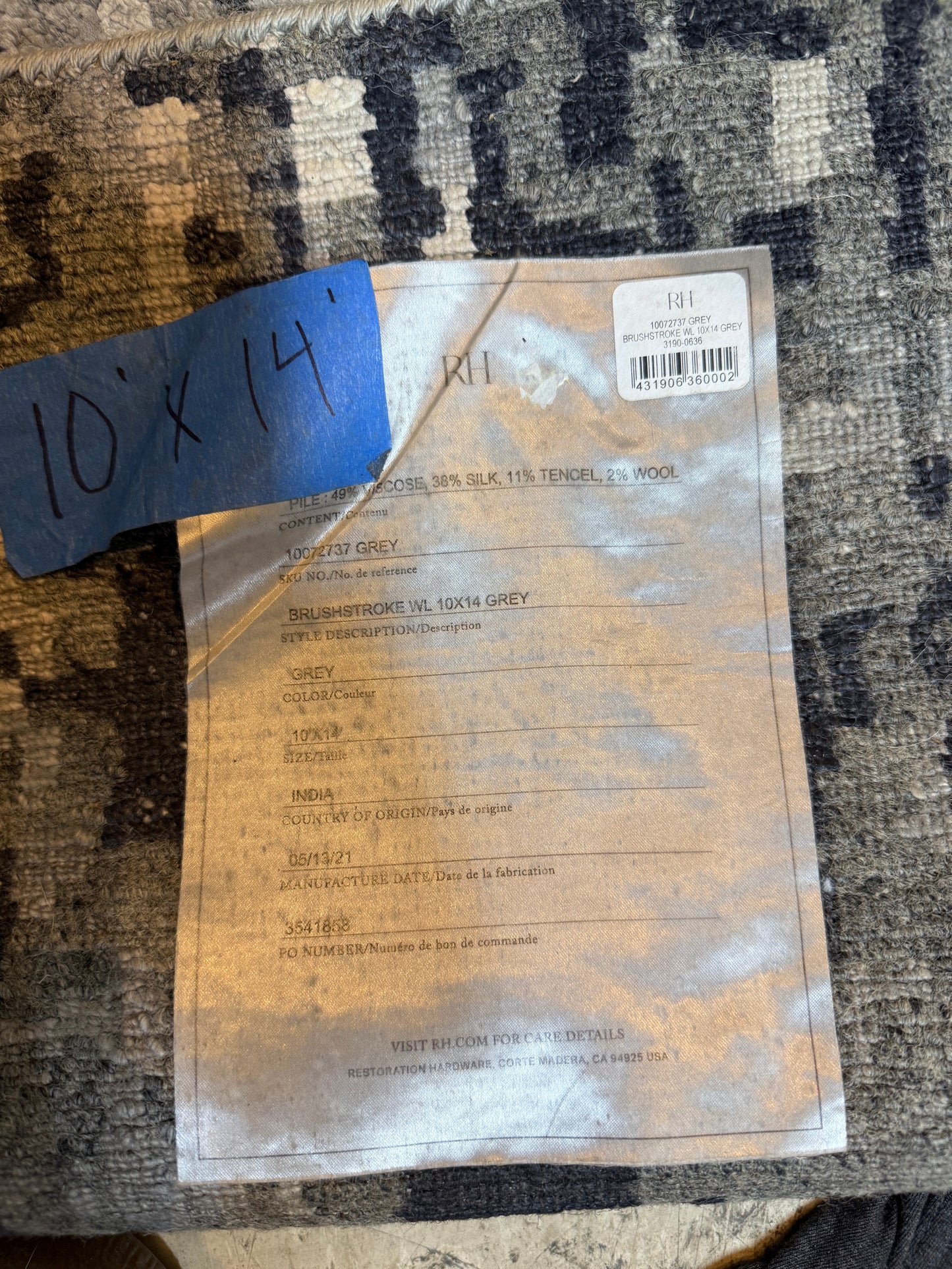 Restoration Hardware 10x14 Area Rug