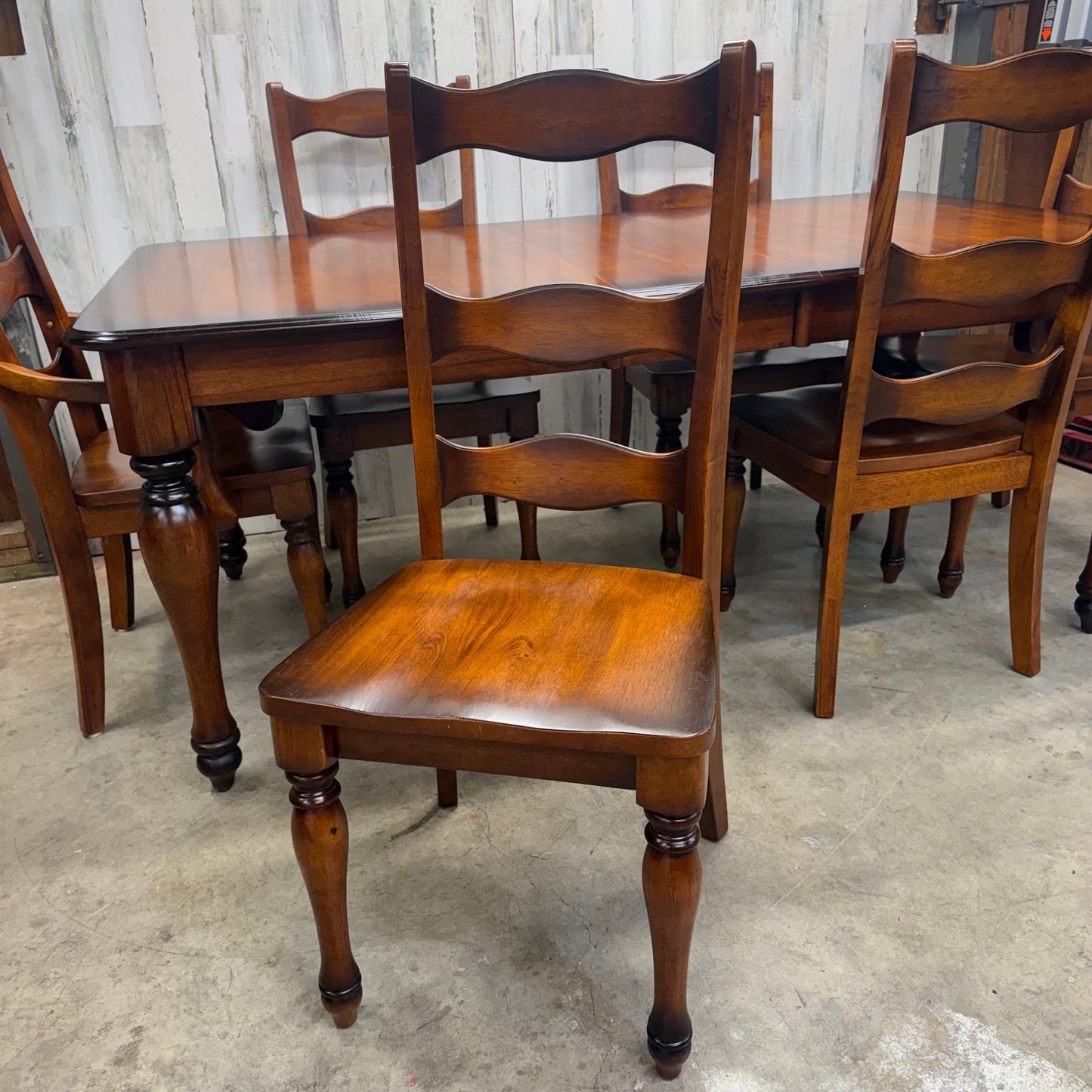 Wood Farmhouse Dining Set Table with 6 Chairs