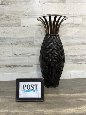 Woven Wicker Metal Decorative Vase