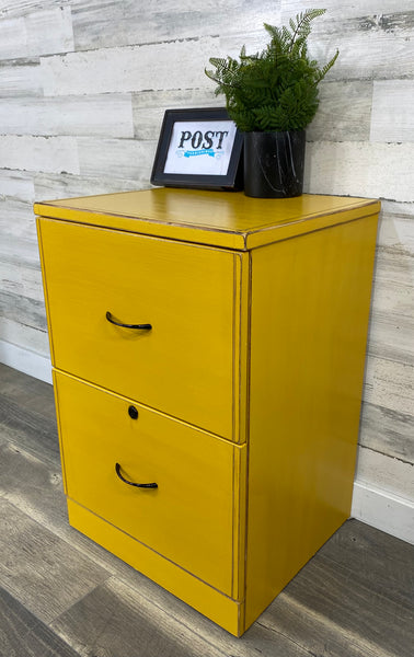 Yellow 2 Drawer File Cabinet