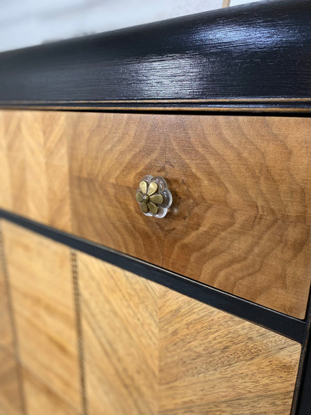 Refinished Black Waterfall Dresser