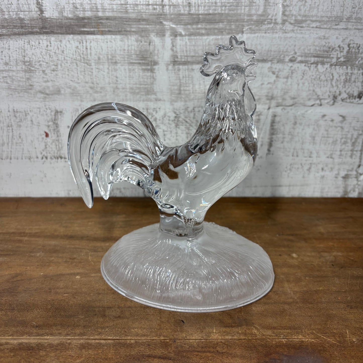 Vintage Cristal D'Arques Rooster Crystal Glass Figurine