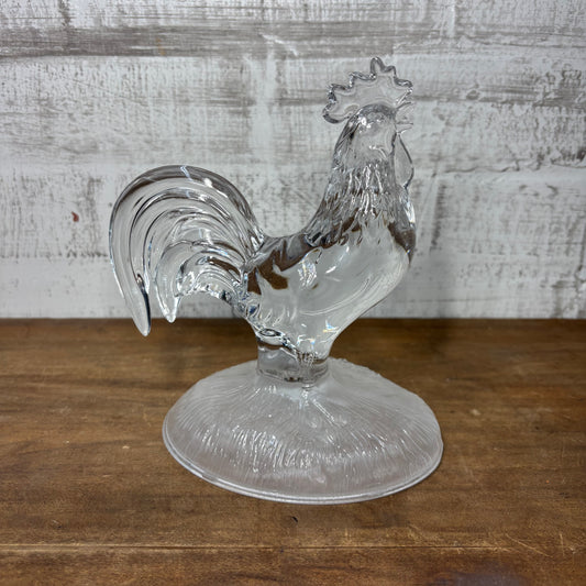 Vintage Cristal D'Arques Rooster Crystal Glass Figurine