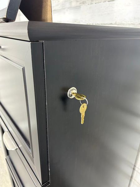 Black Locking File Cabinet