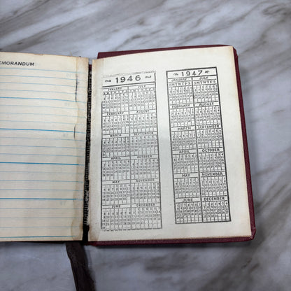 Vintage 1940s Red Five Year Diary