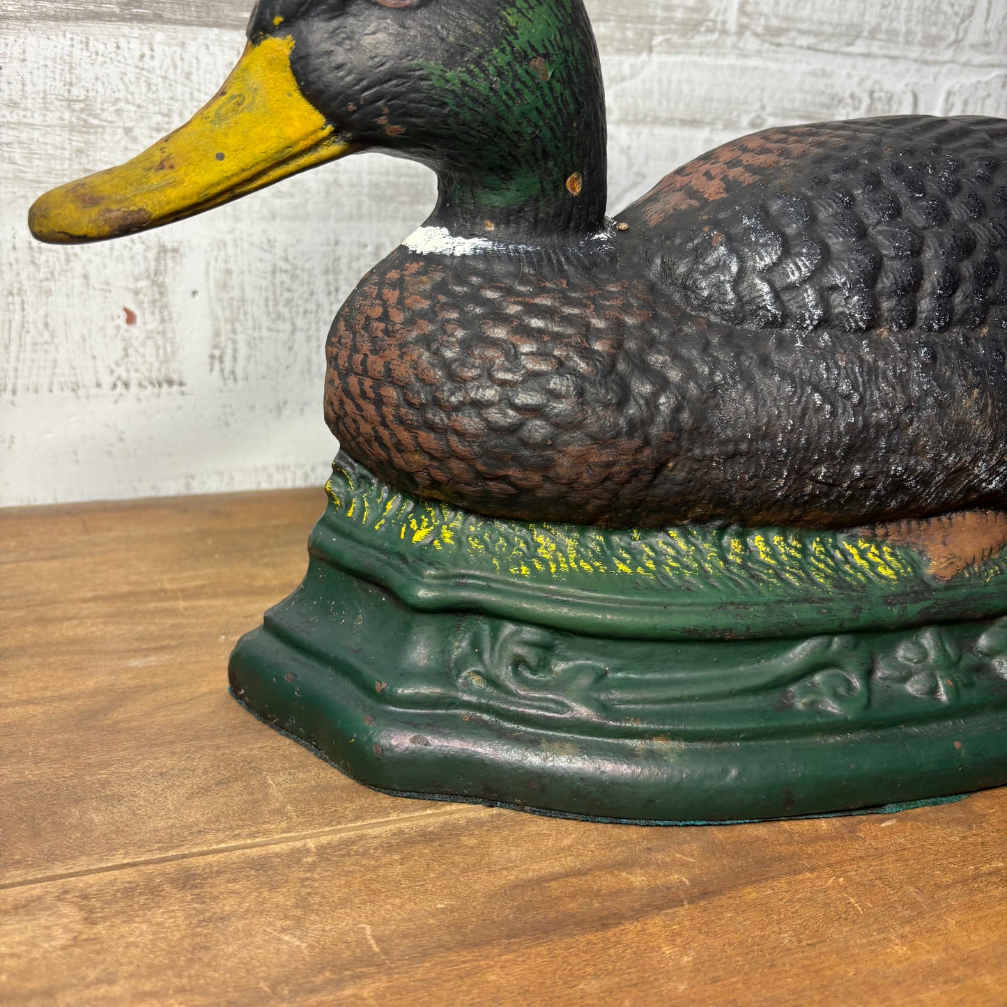 Vintage Wright Studios Cast Iron Mallard Duck Door Stop
