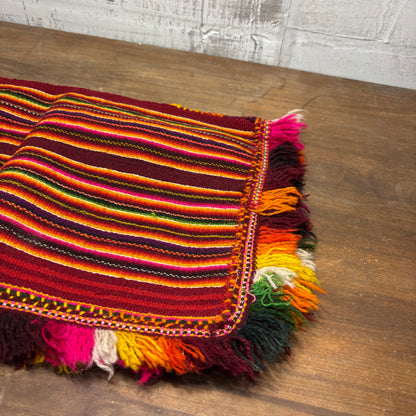 Handwoven Andean Style Kids Poncho Woven Wool