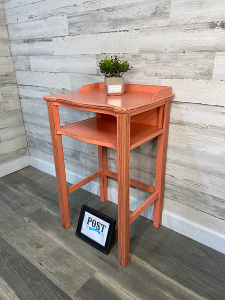 Antique Coral End Table