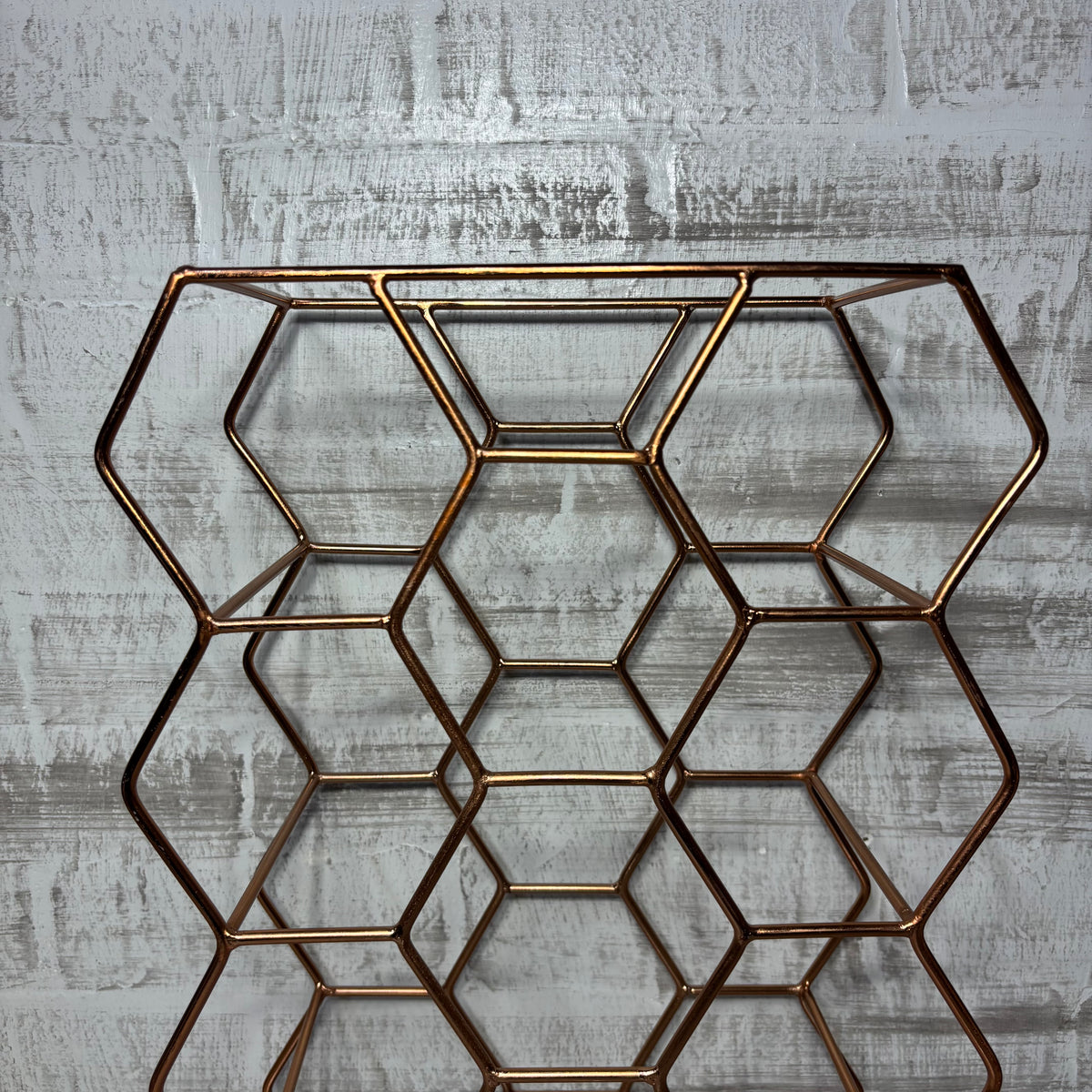 Rose Gold Honeycomb Wine Rack