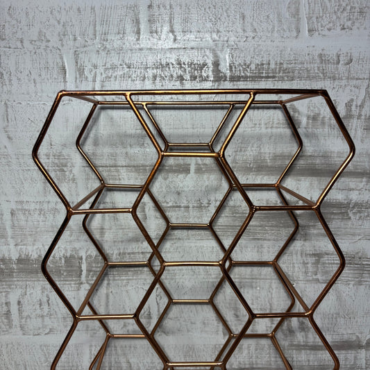 Rose Gold Honeycomb Wine Rack