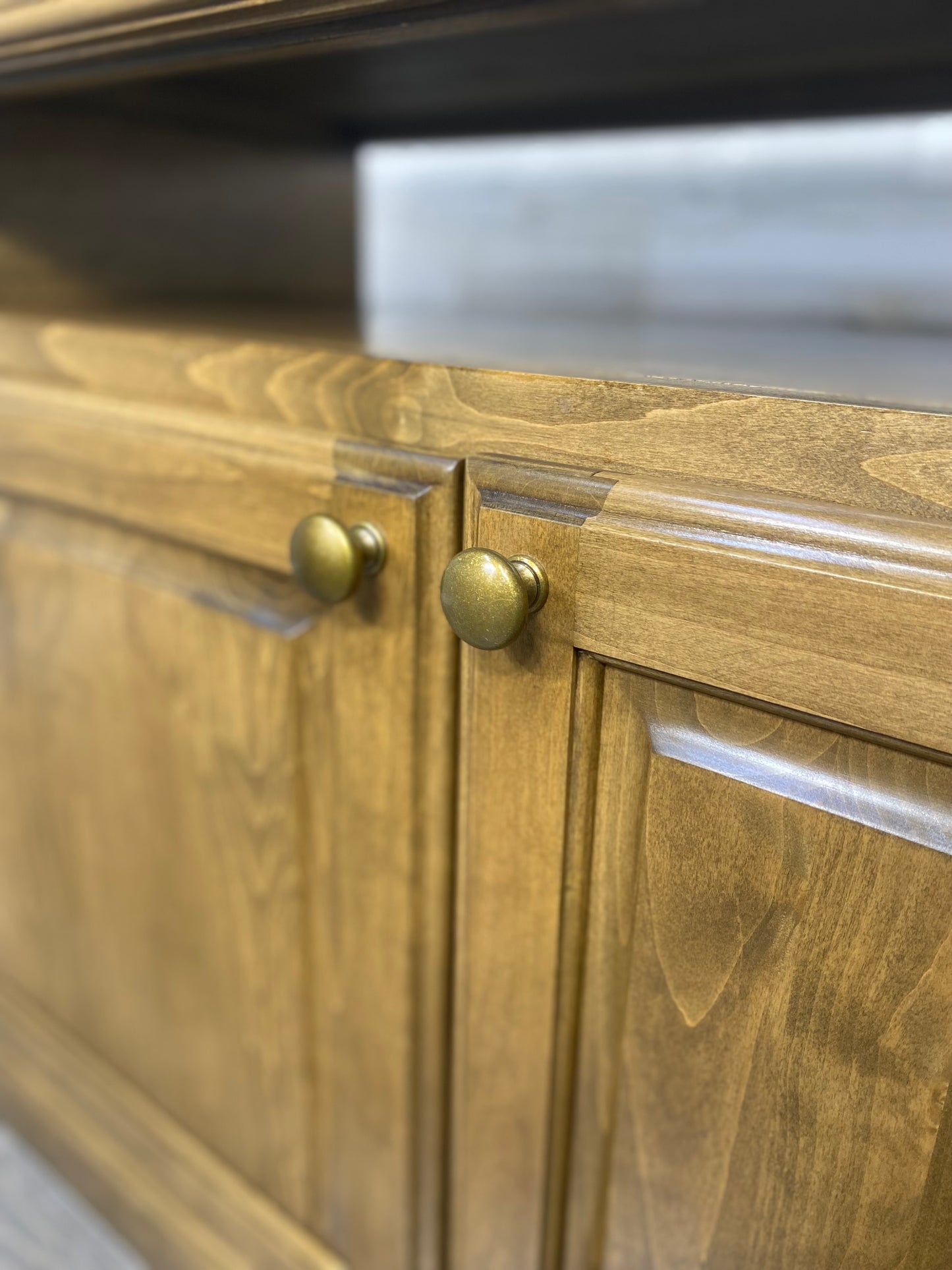Oak TV Stand Storage Cabinet