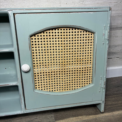 Wall Mounted Wood Storage Cabinet W/ Cane Door