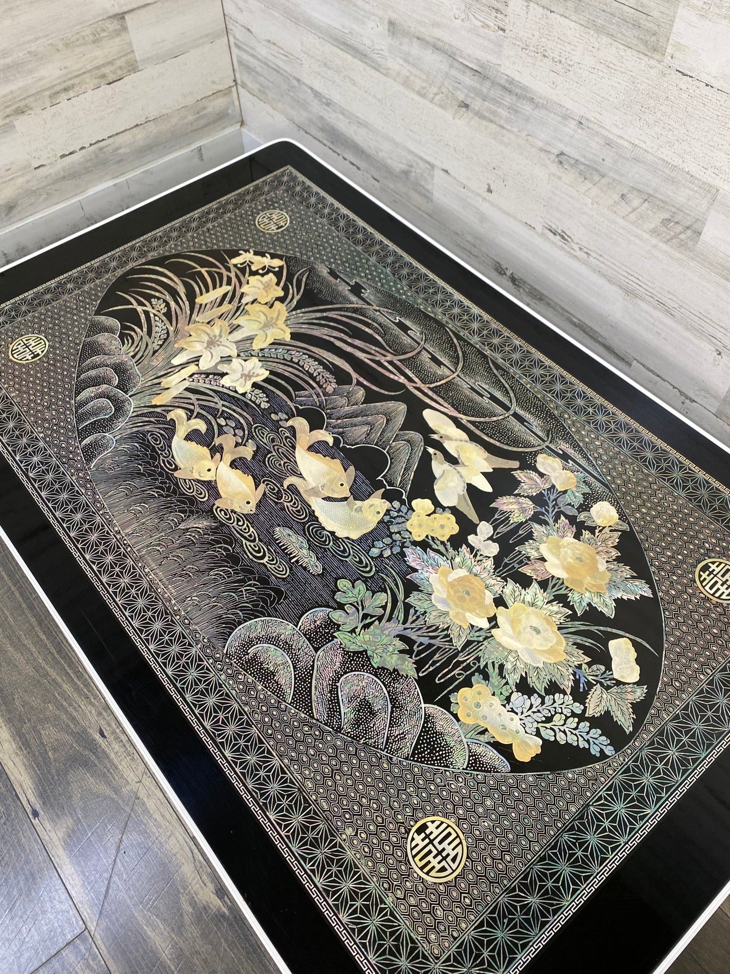 Vintage Folding Korean Tea Table- Black