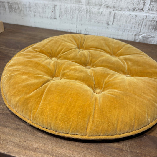 Vintage Mustard Yellow Round Barstool Cushion