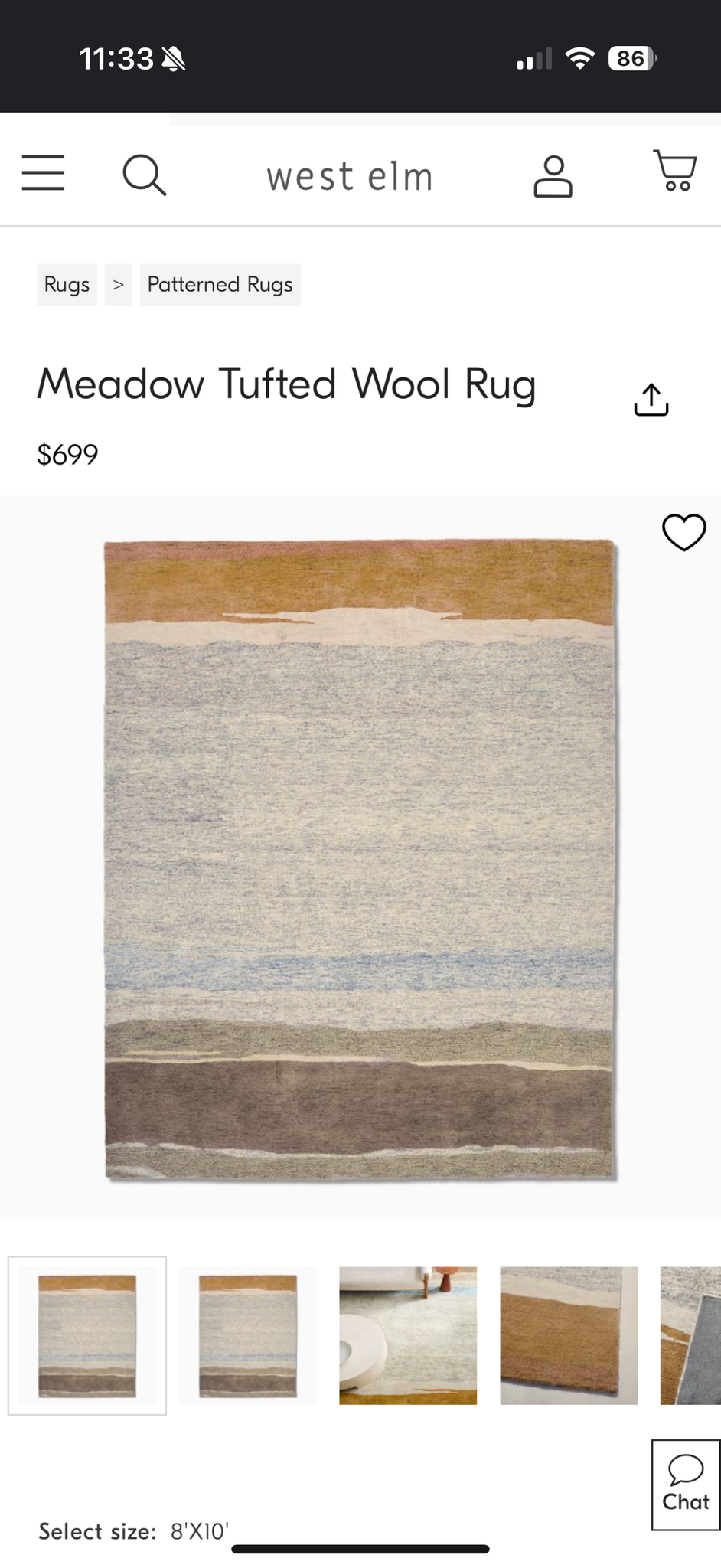 West Elm Meadow Tufted Wool Rug 8x10