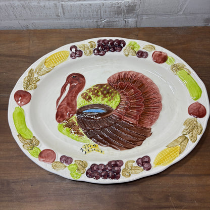 Vintage Hand Painted Thanksgiving Platter