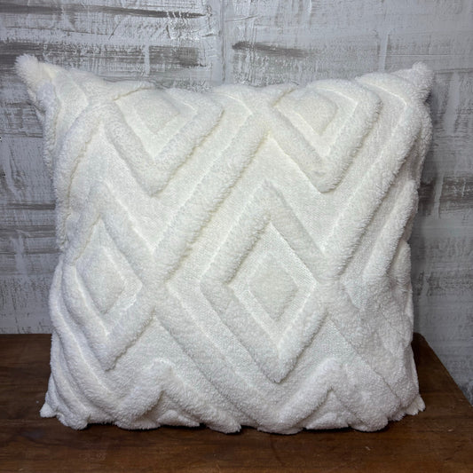 White Diamond Geometric Throw Pillow