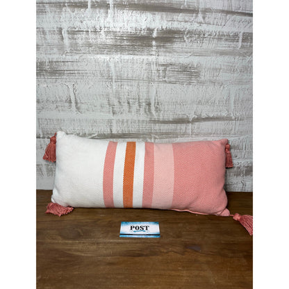 Small Lumbar Pink Striped Pillow
