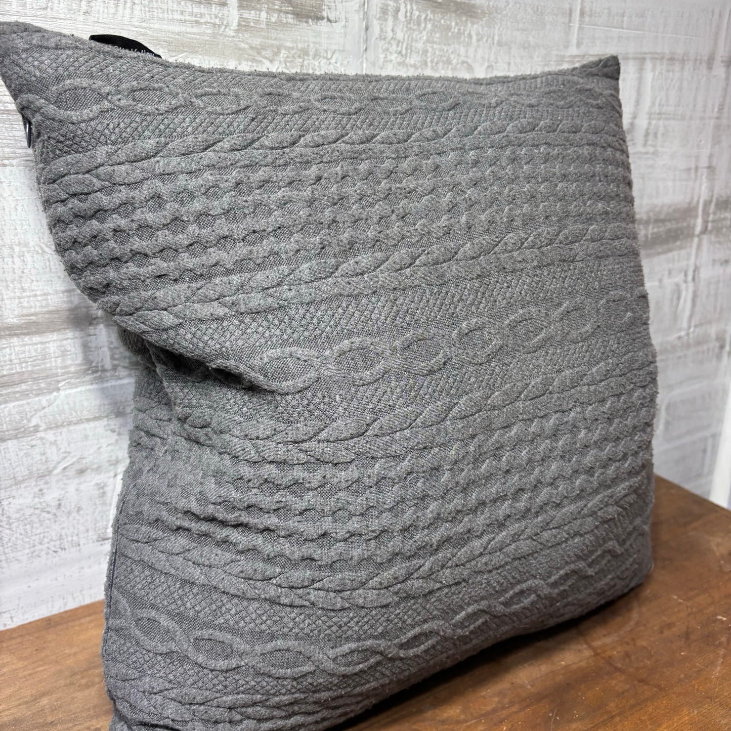 Booque Valley Gray Knit Pillow