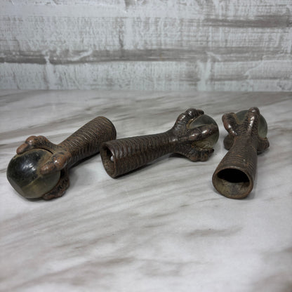 Antique Claw Foot Cast Iron Metal Glass Ball Table Feet Set Of 3