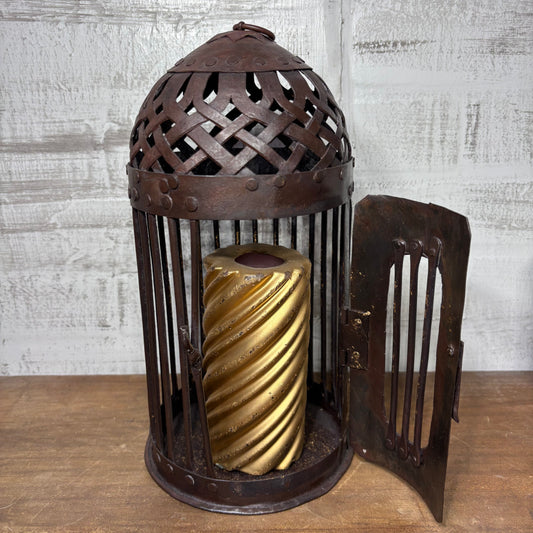 Vintage Metal Bird Cage Candle Holder