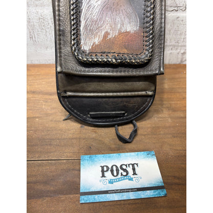 Motorcycle Fender Bib Handmade Leather w/ Eagle