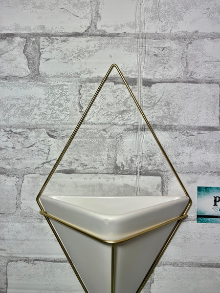 Ceramic Geometric Hanging Plant Holder