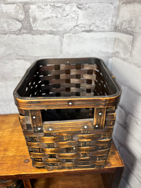 Rustic Farmhouse Basket Organizer