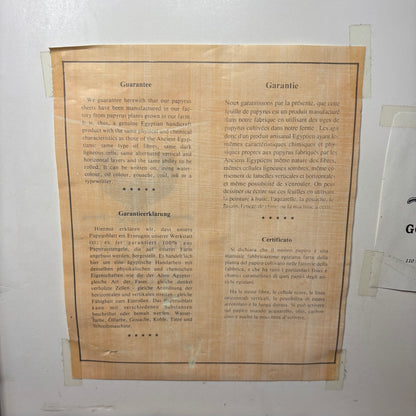 Eygpt Papyrus Painting Framed In Gold Frame