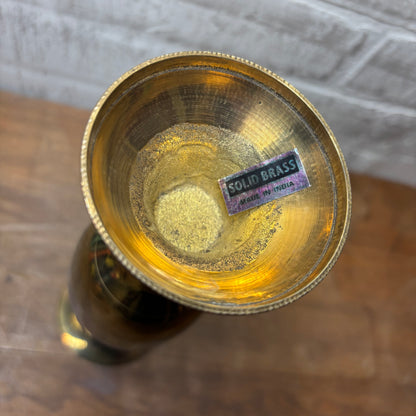 Vintage Solid Brass Vase