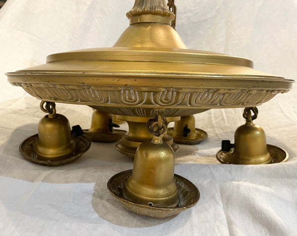 Antique Weber Brass Chandelier