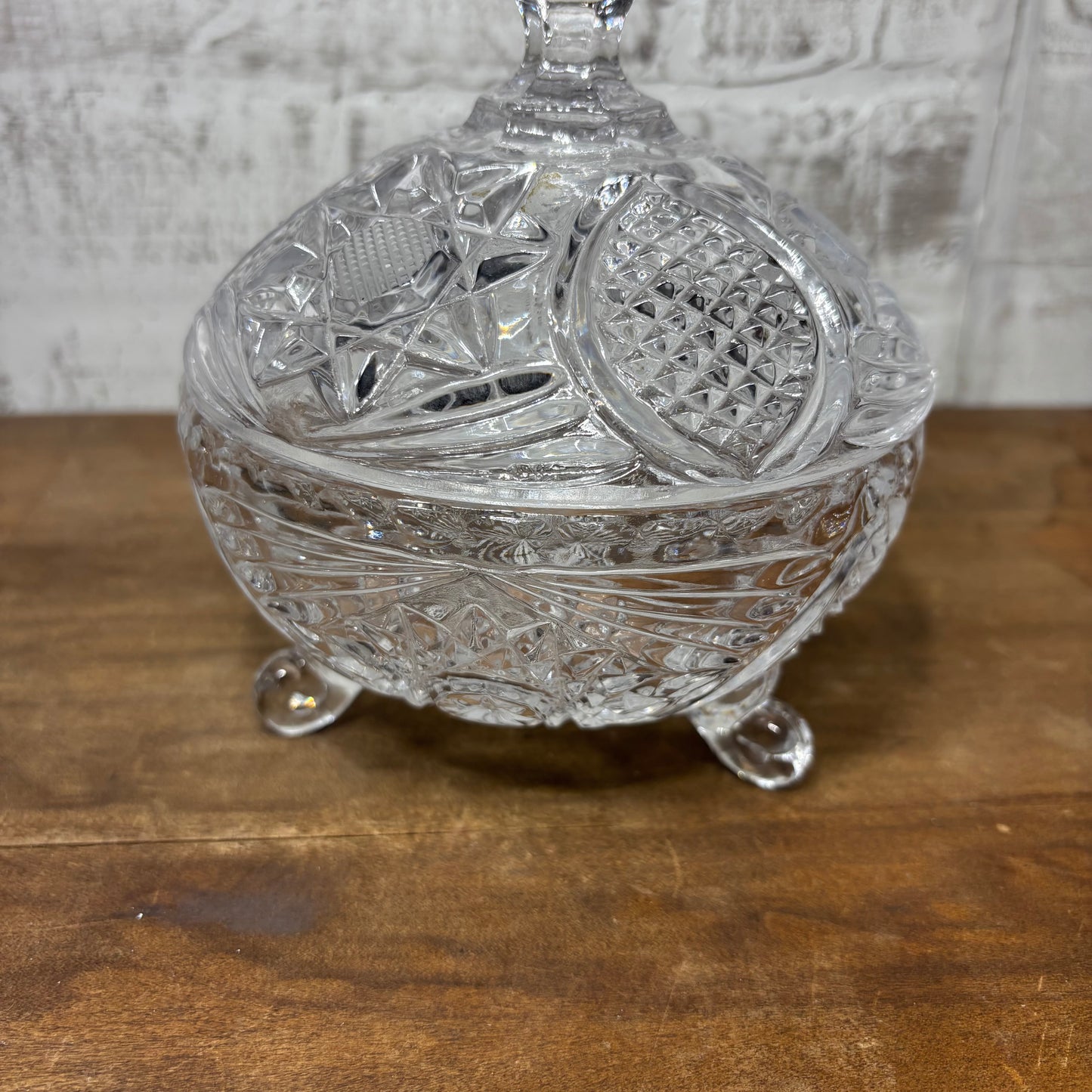 Vintage Glass Covered Candy Dish