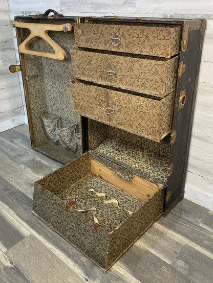 Antique Steamer Trunk Dresser HW Mountree
