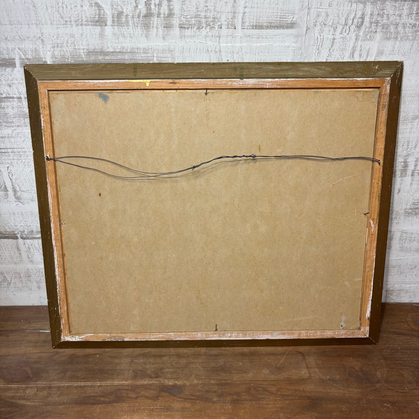 Vintage Mountain Landscape with Pines Framed Original Painting