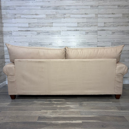 Beige Microsuede Sofa Couch