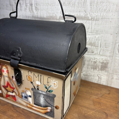 Painted Lunch Box Storage