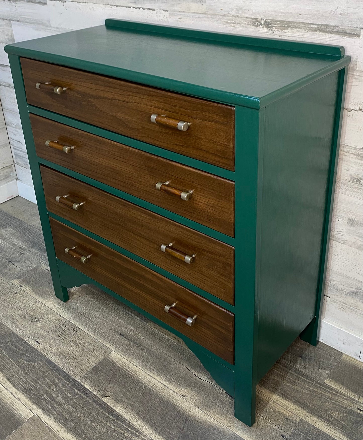 Antique Green & Wood Dresser