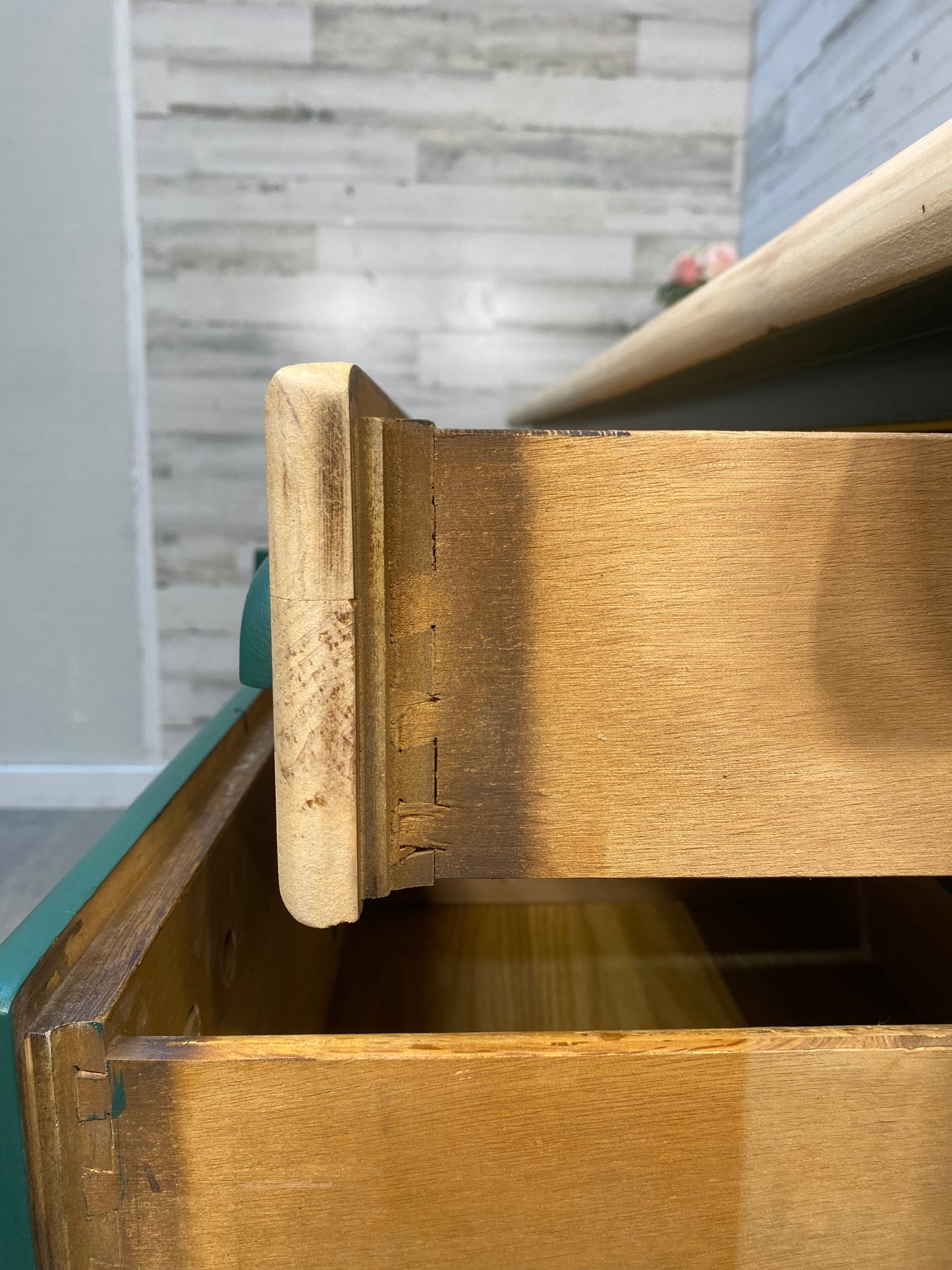 Two Toned Wood & Green Dresser