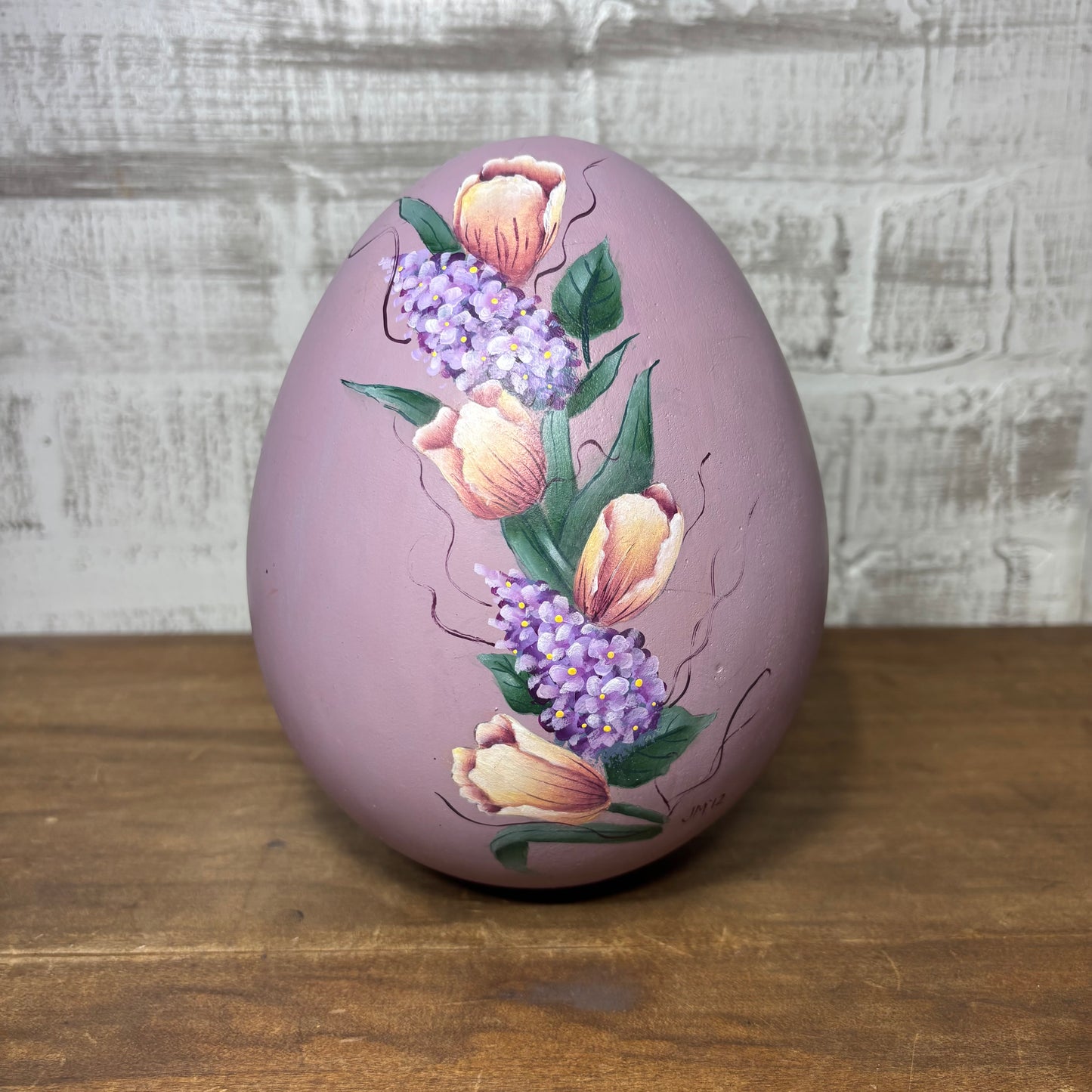 Hand Painted Purple Decorative Easter Egg