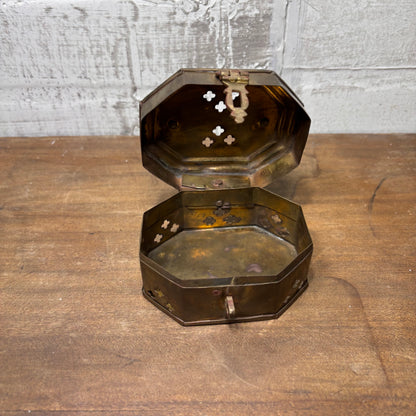 Vintage Brass Incense/ Trinket Box