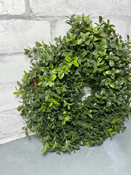 Faux Leafy Boxwood Wreath