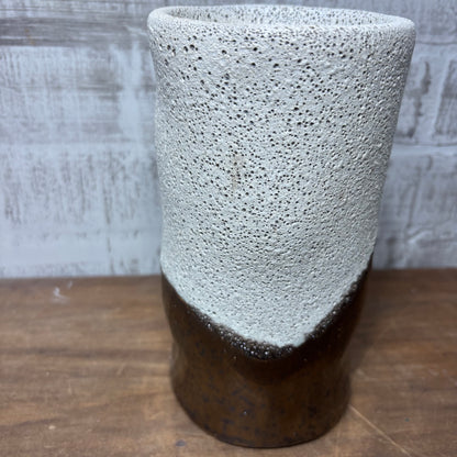 Tall Texture Ceramic Bronze Two Tone Candle Holder