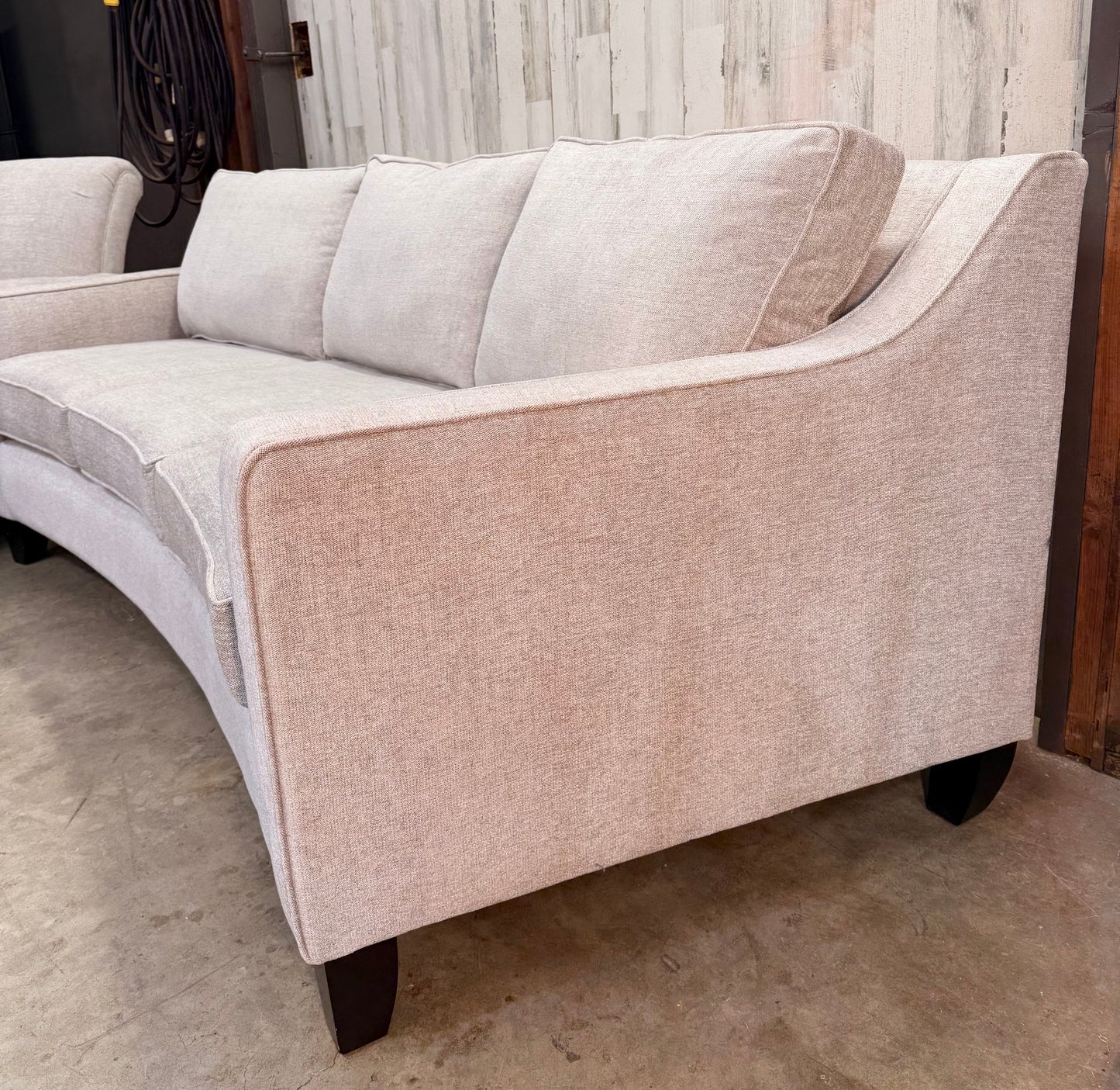 3pc Stanton Curved Back Couch and Chair W/ Ottoman